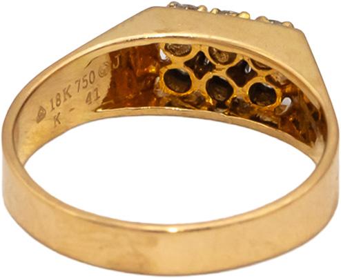 18k Yellow Gold VS Round Diamond Men's Ring 0.41CT Size 8