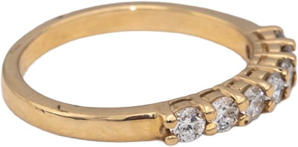 10k Yellow Gold Round Diamond Band Ring 0.51CT Size 6.25