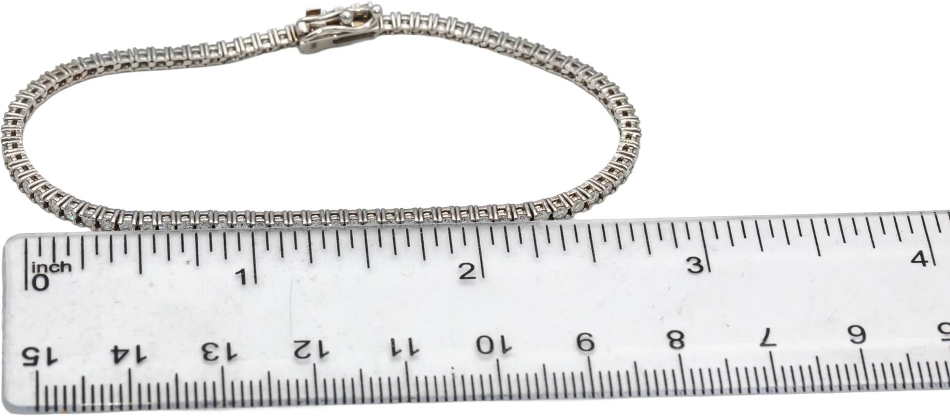 14k White Gold Round Diamond Tennis Bracelet 1.90CT