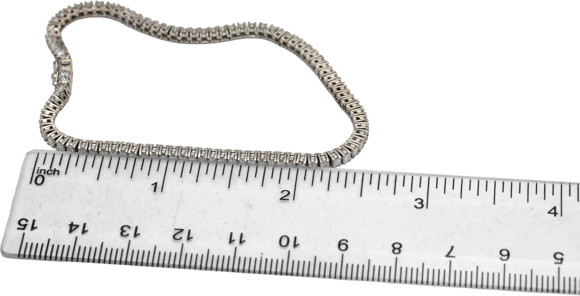 14k White Gold VS Princess Cut Diamond Tennis Bracelet 3.20