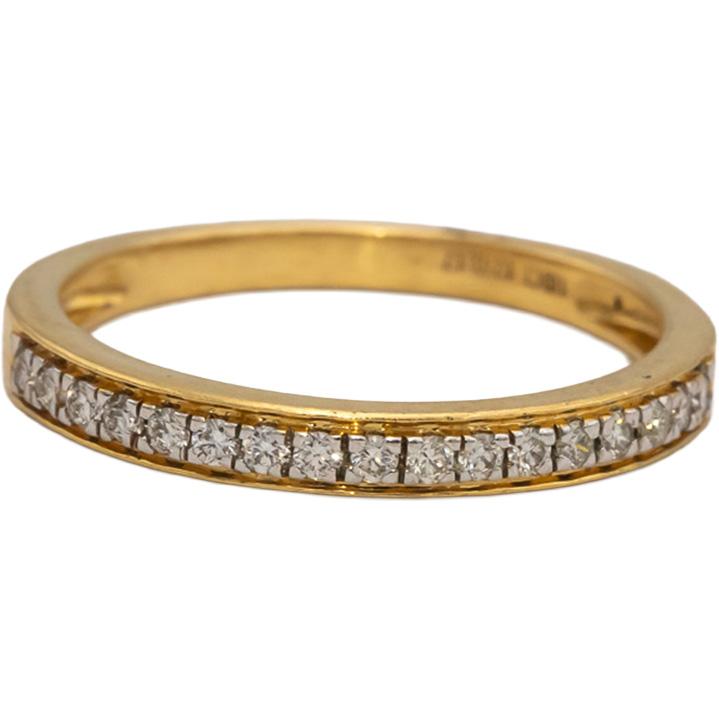 18k Yellow Gold VS Round Diamond Anniversary Band Ring 0.17CT Size 6
