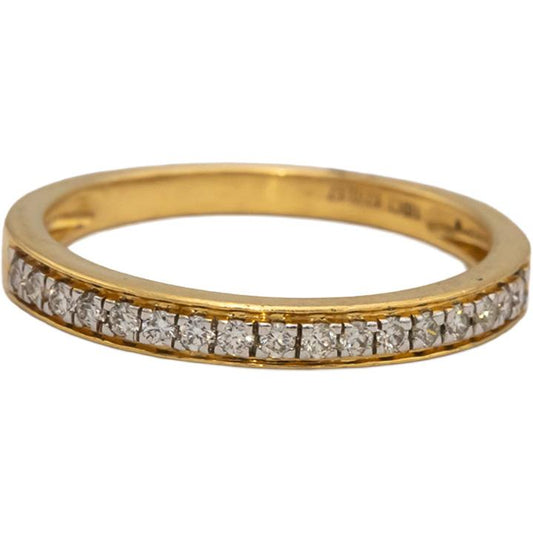 18k Yellow Gold VS Round Diamond Anniversary Band Ring 0.17CT Size 6