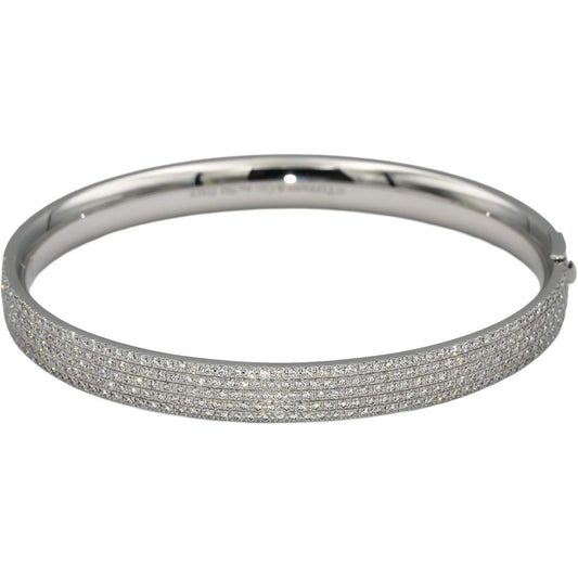 TIFFANY & CO. 18k White Gold VS Diamond Metro 5-Row Bangle Bracelet 3.0CT $37500