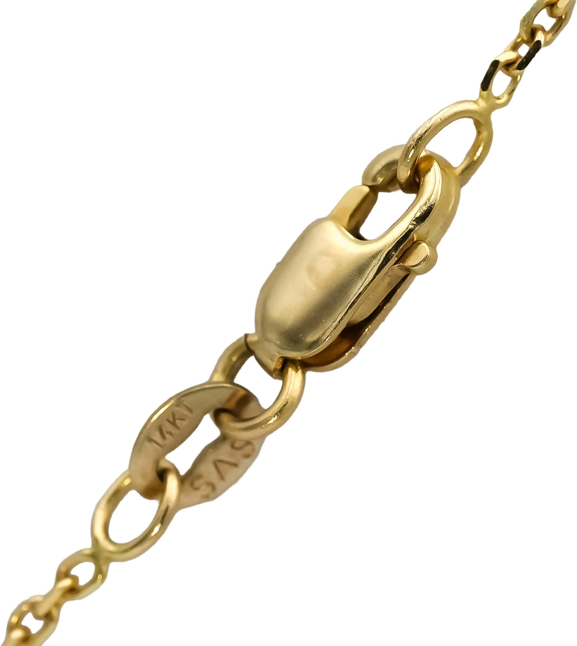 18k & 14k Yellow Gold VS Cushion and Round Diamond Pendant Necklace 1.15CT