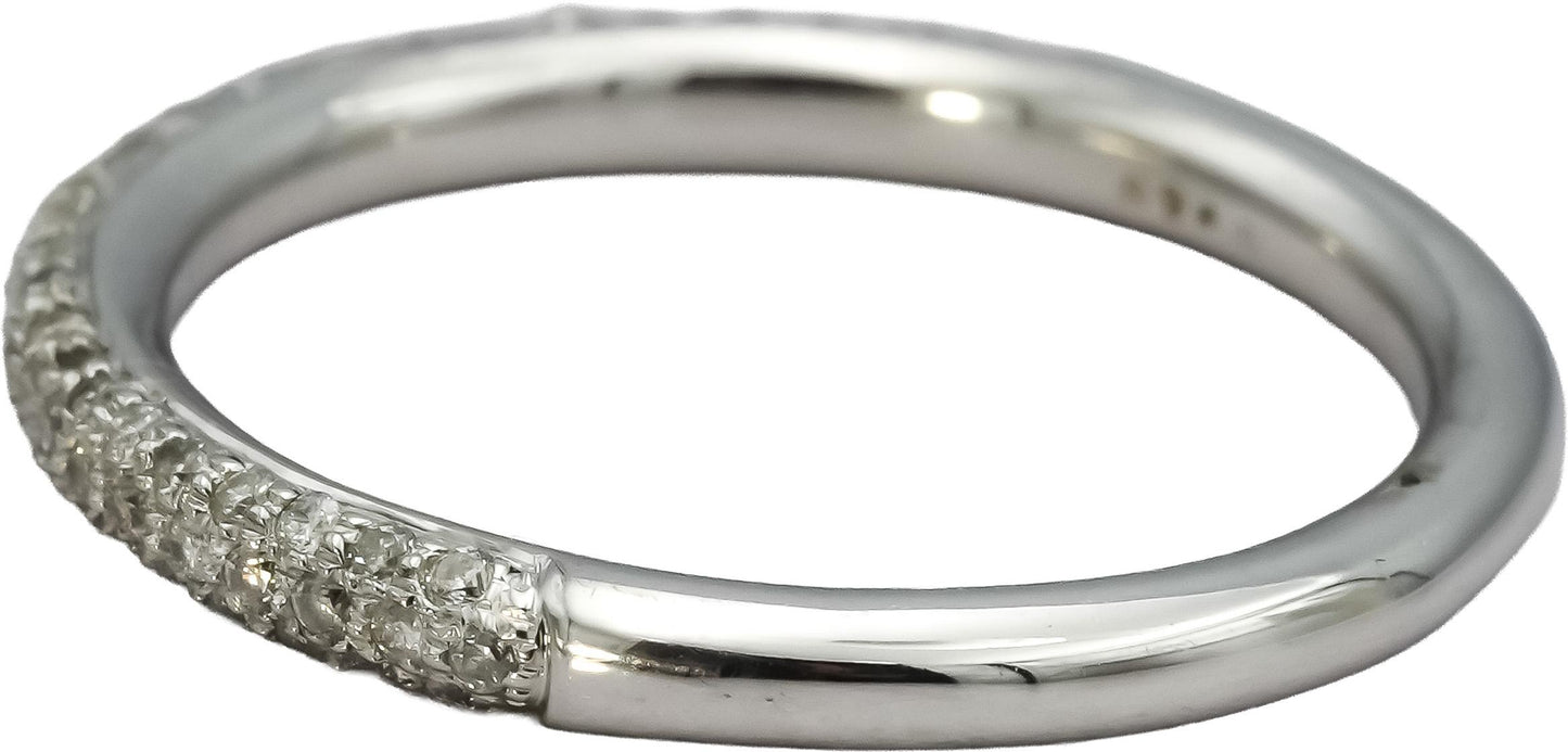 14k White Gold Round Diamond Pave Band Ring 0.40CT Size 7.25