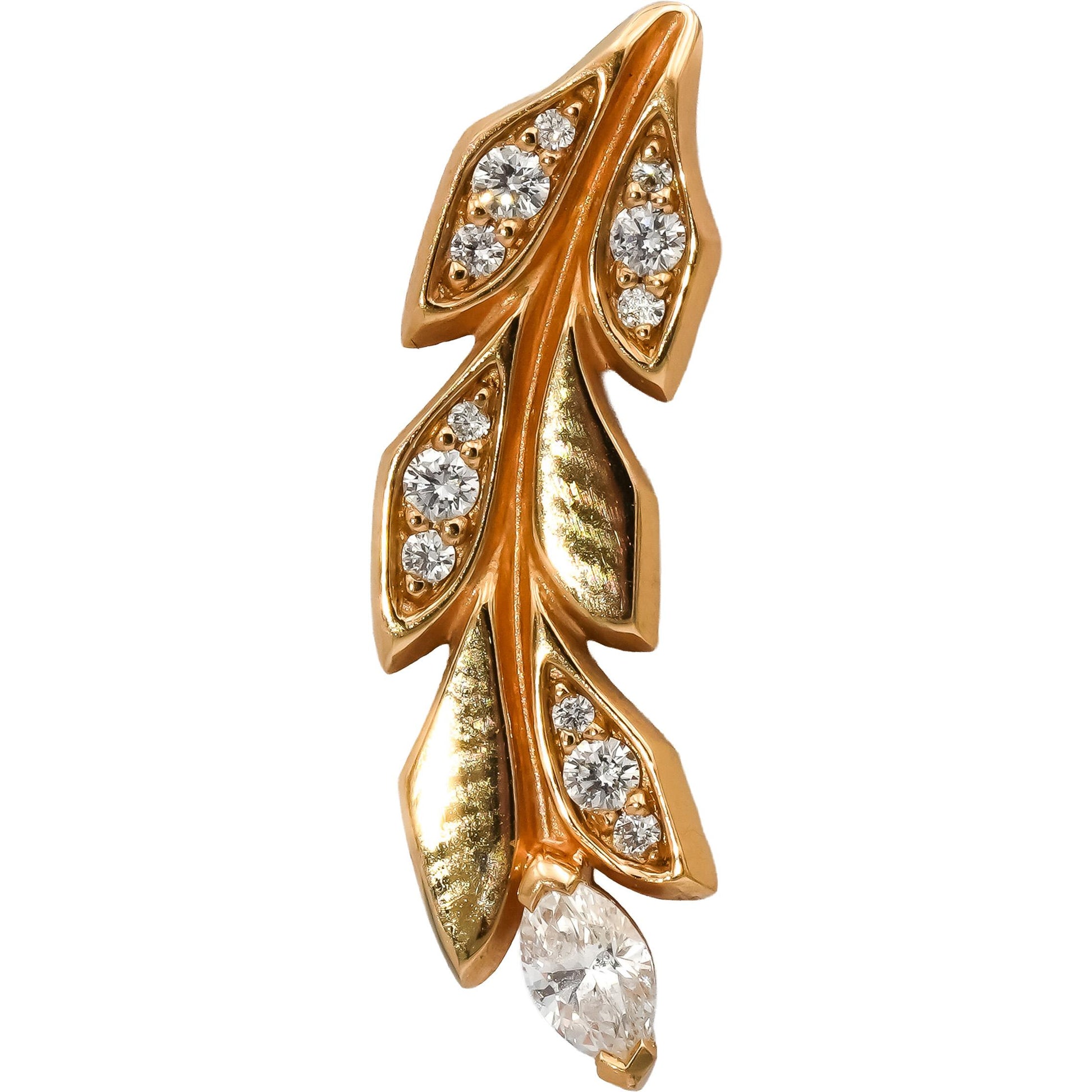 TIFFANY & CO. 18k Rose Gold Diamond Vine Climber Earrings .33CT 6400 Retail