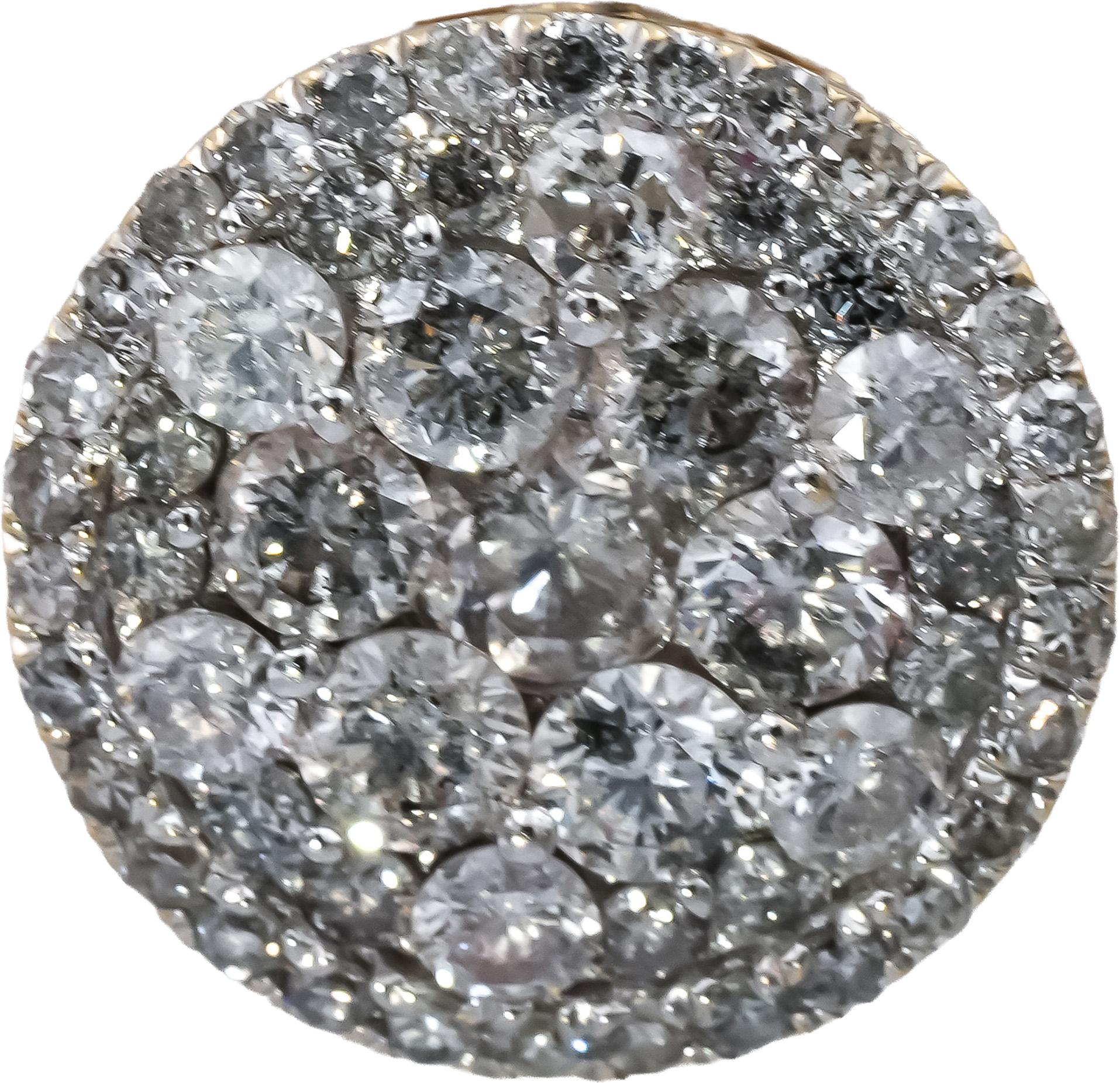 14k Yellow Gold Round Diamond Cluster Screw Back Stud Earrings 3.0CT