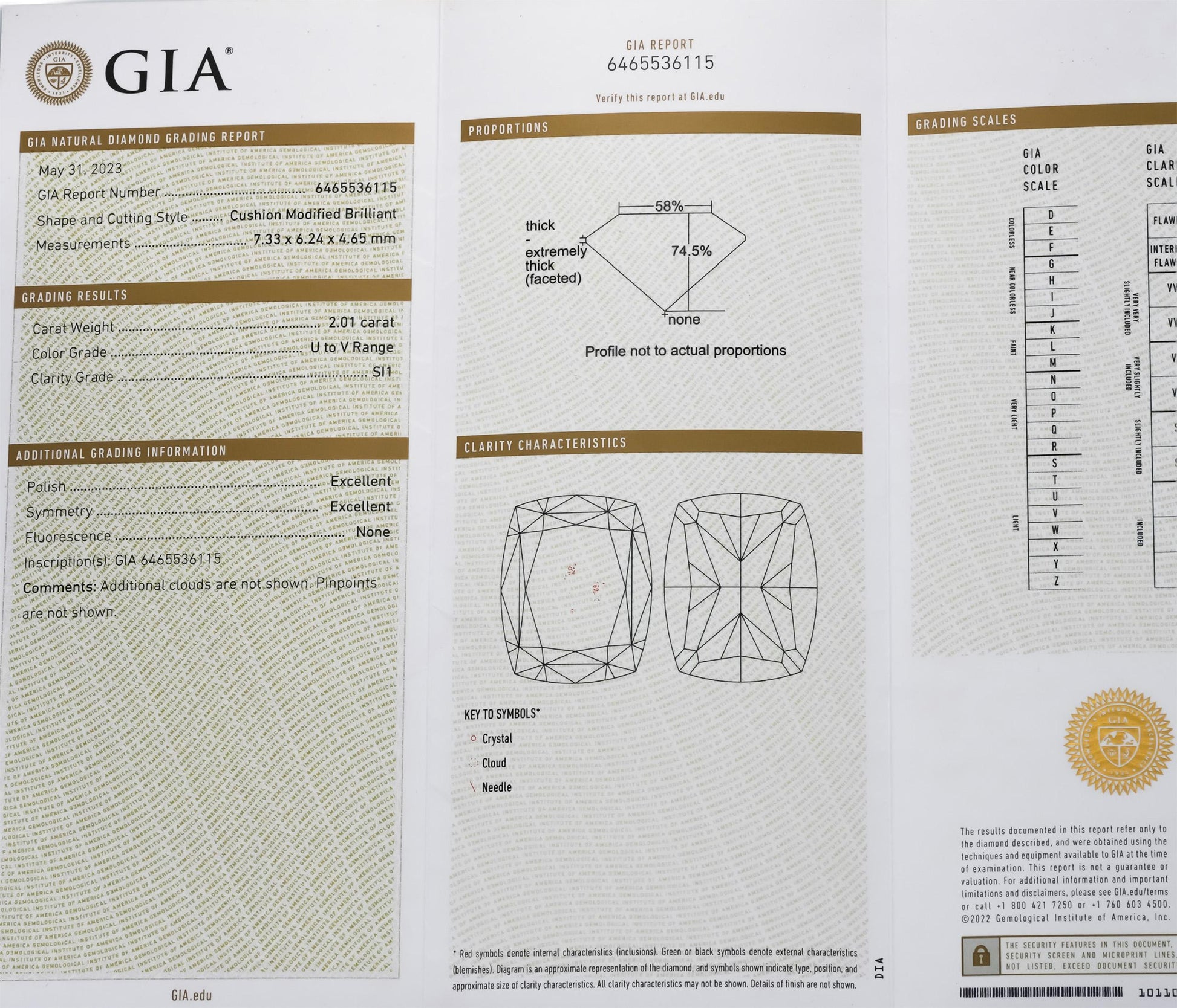 GIA Certified 18k White Gold Diamond Engagement Ring 2.71CT Size 7