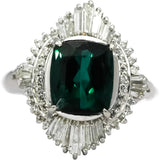 Platinum Tourmaline & VS Diamond Cocktail Ring 3.31CT Size 8