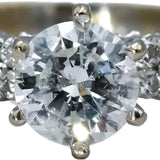 18k White Gold Round Diamond Engagement Ring 1.05CT w/ 0.80CT Center Size 5.5
