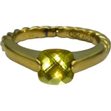 DAVID YURMAN 18k Yellow Gold Cushion Cut Peridot Cocktail Ring Size 6