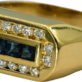 14k Yellow Gold VS Diamond and Sapphire Men's Band Ring 0.70CT Size 9.5
