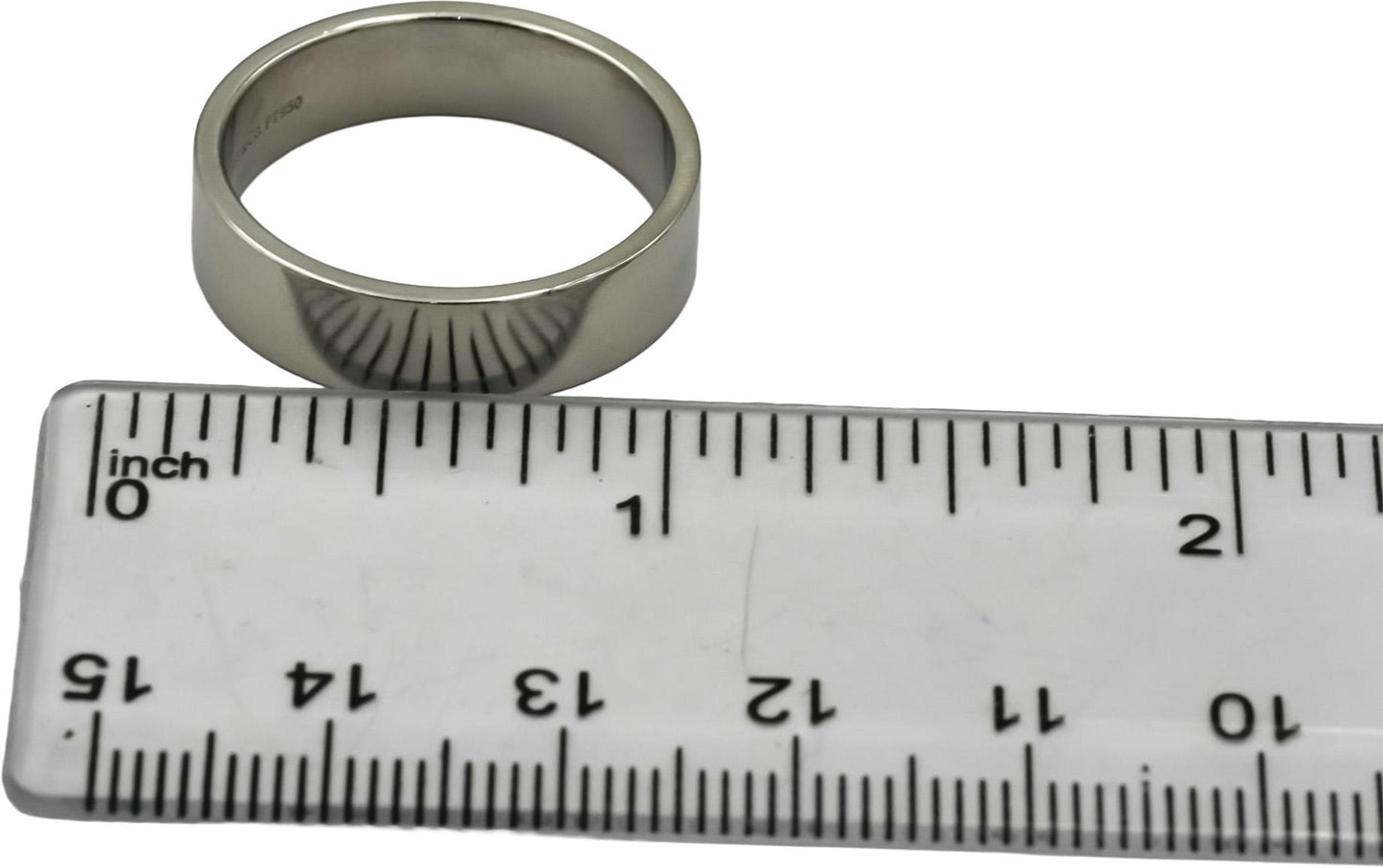 TIFFANY & CO. Platinum 6.0mm Wide Flat Men's Wedding Band Ring Size 10.5