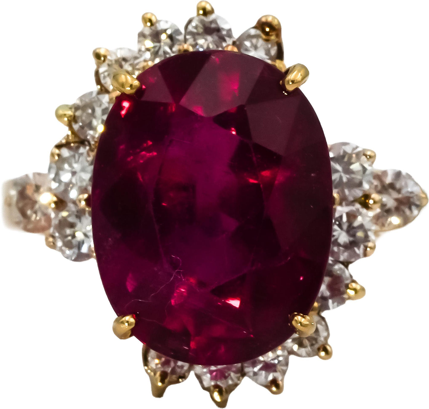 14k Yellow Gold VS Diamond and Pink Tourmaline Cocktail Ring 8.50CT Size 9