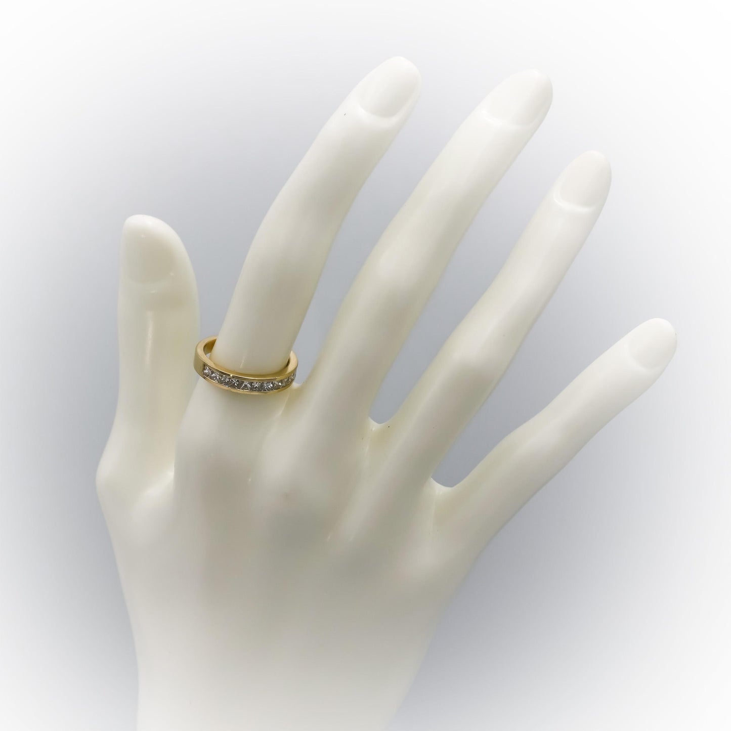 14k Yellow Gold VS Princess Cut Channel Set Diamond Band Ring 1.10CT Size 6