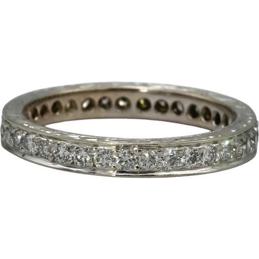 14k White Gold VS Diamond Filigree Eternity Band Ring 0.50CT Size 5