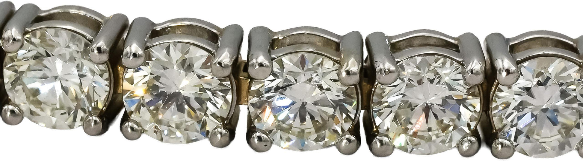 14k White Gold VS Round Diamond Tennis Bracelet 10.81CT