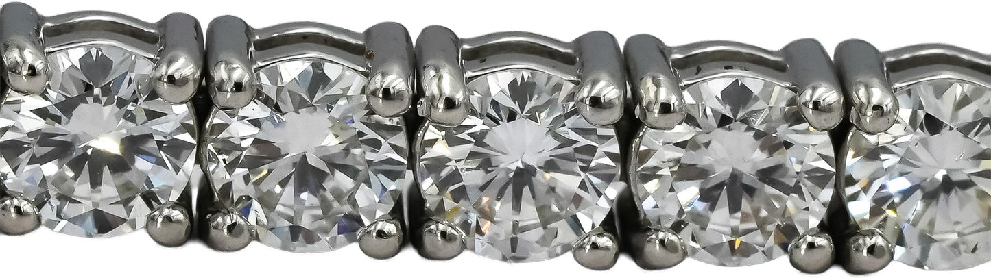 14k White Gold Round VS Lab-Grown Diamond Tennis Bracelet 7.35CT