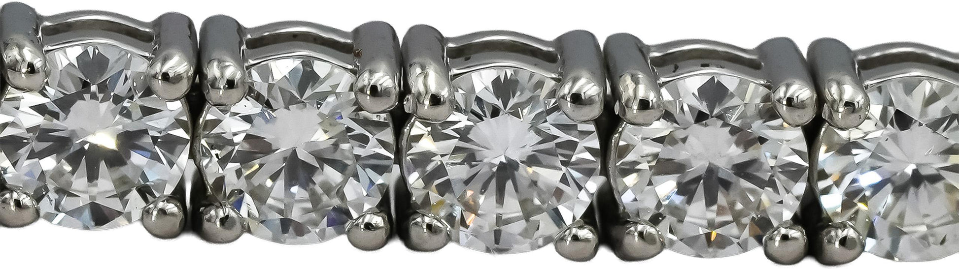 14k White Gold Round VS Lab-Grown Diamond Tennis Bracelet 7.35CT