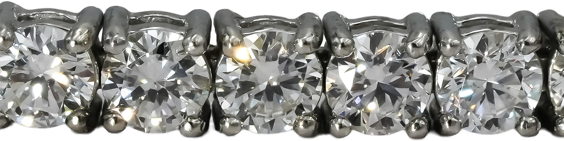 14k White Gold VS Round Lab-Grown Diamond Tennis Bracelet 6.72CT