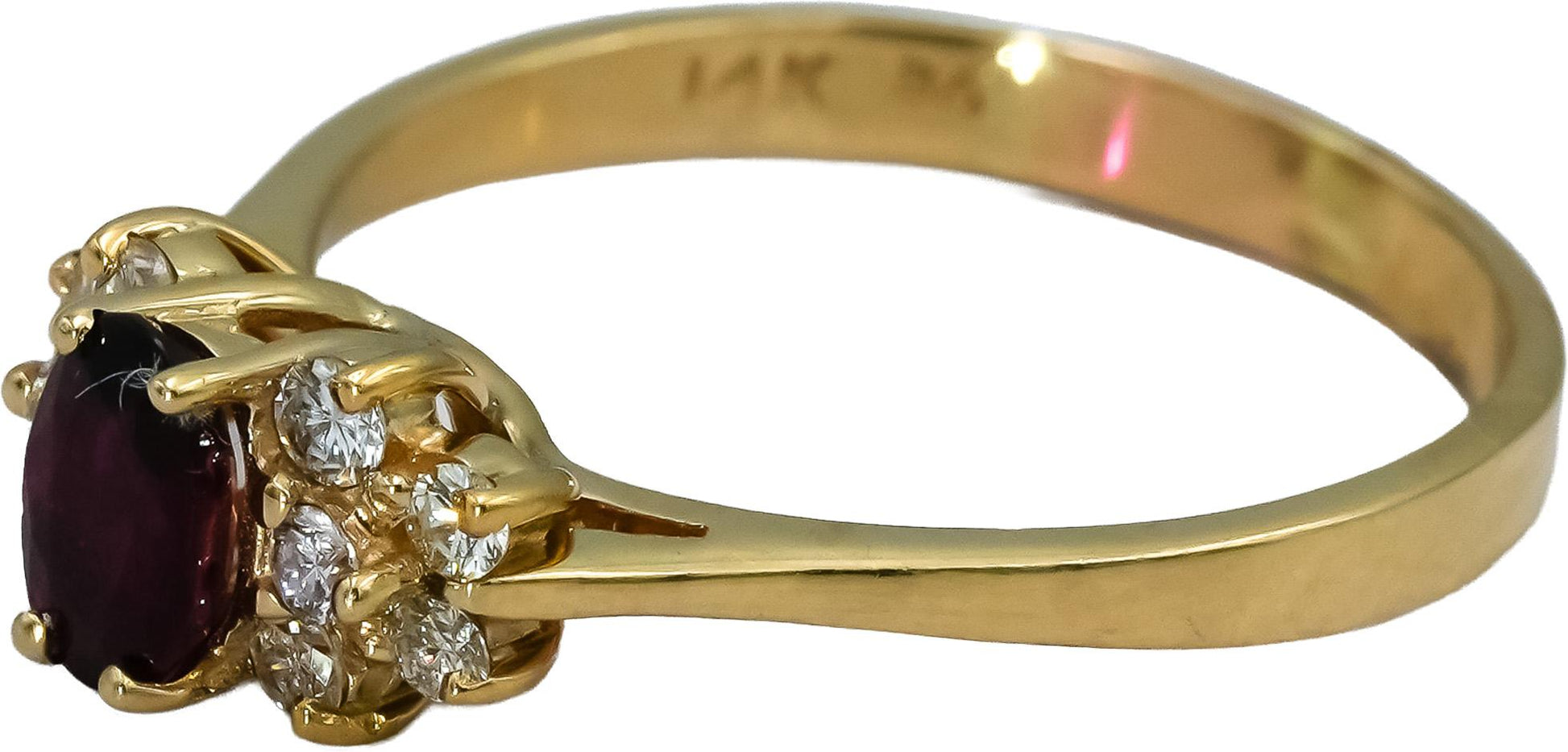 14k Yellow Gold Diamond and Ruby Cocktail Ring 0.75CT Size 8.5