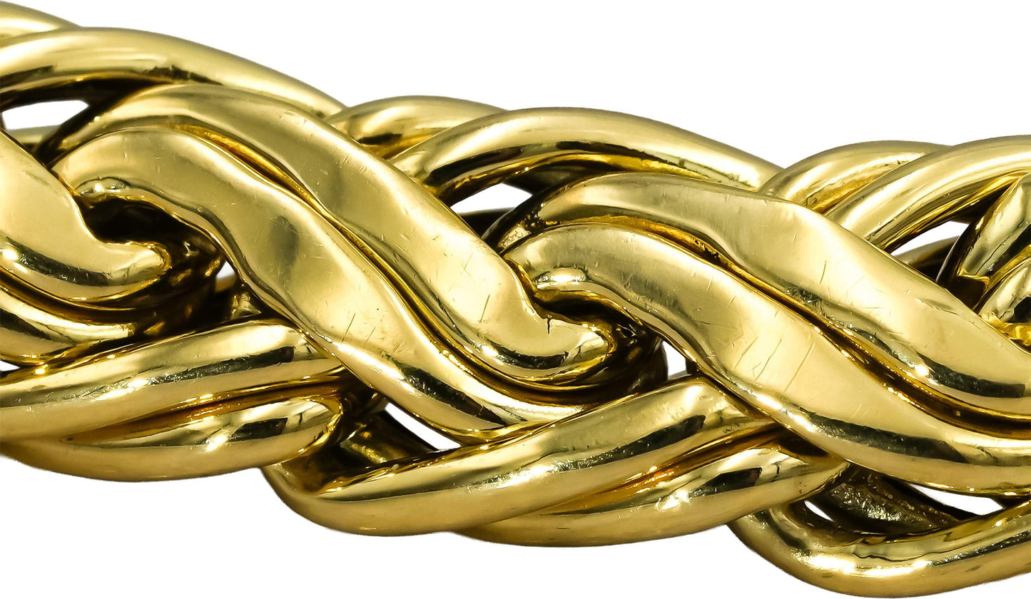 TIFFANY & CO. 18k Yellow Gold Byzantine Bracelet 9.5mm Wide