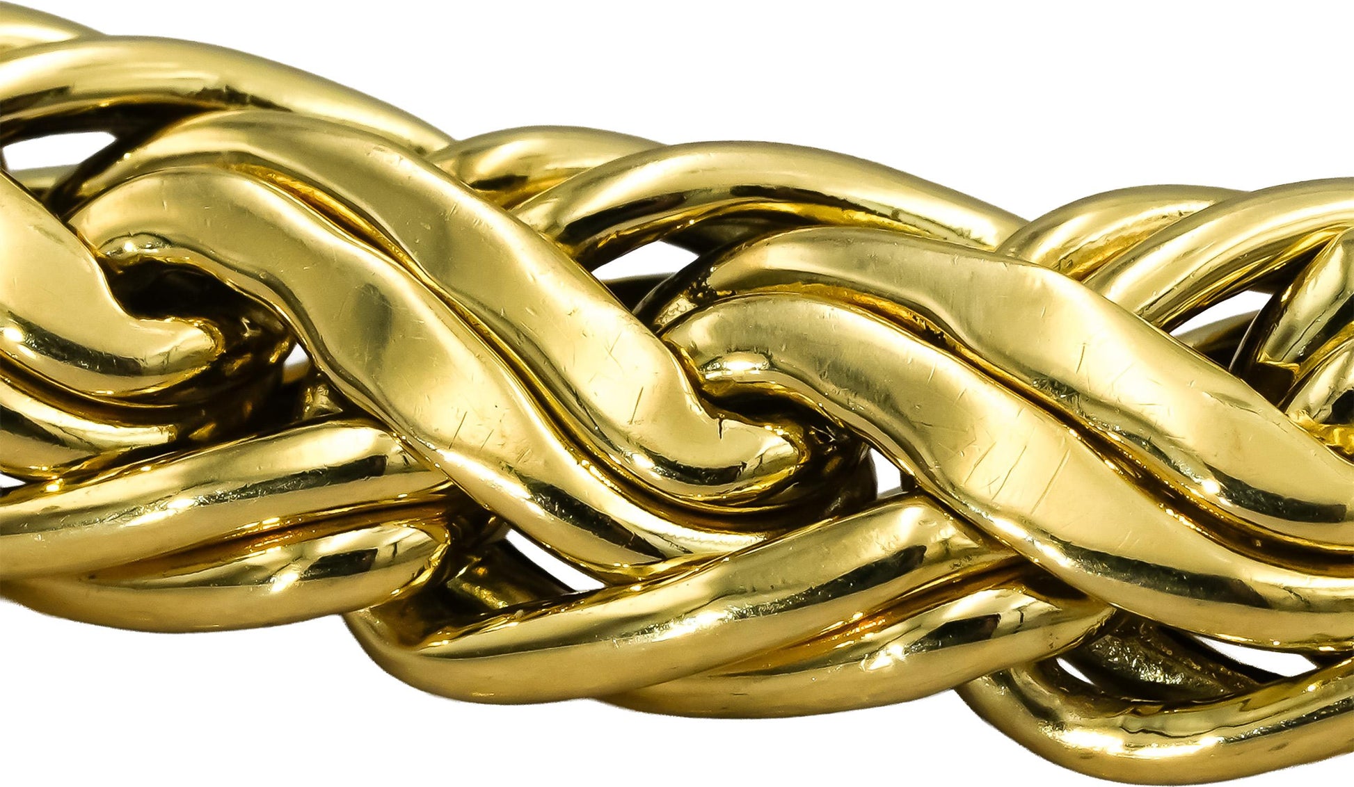 TIFFANY & CO. 18k Yellow Gold Byzantine Bracelet 9.5mm Wide