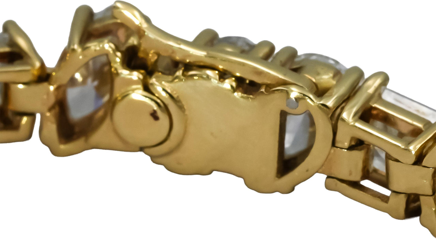 14k Yellow Gold Mixed Cut Lab-Grown Diamond Link Bracelet 16.71CT