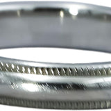 TIFFANY & CO. Platinum 3.0mm Wide Milgrain Edge Band Ring Size 4.5