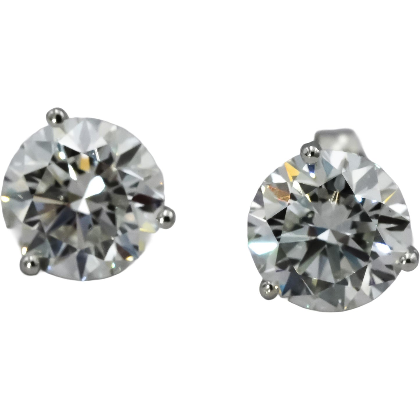 IGI Certified 14k White Gold VS2/E-F Lab-Grown Diamond Stud Earrings 4.0CT