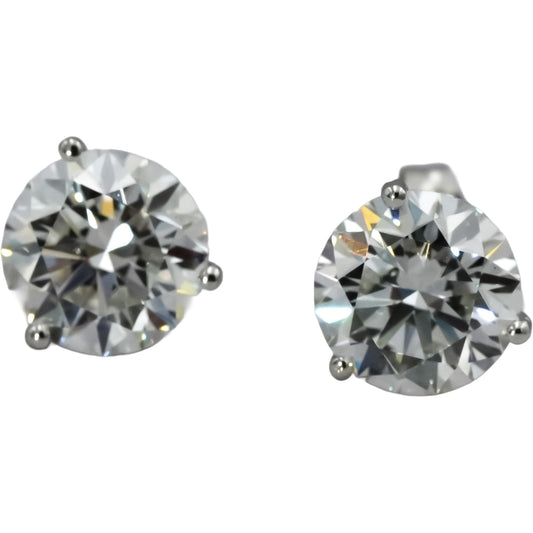 IGI Certified 14k White Gold VS2/E-F Lab-Grown Diamond Stud Earrings 4.0CT