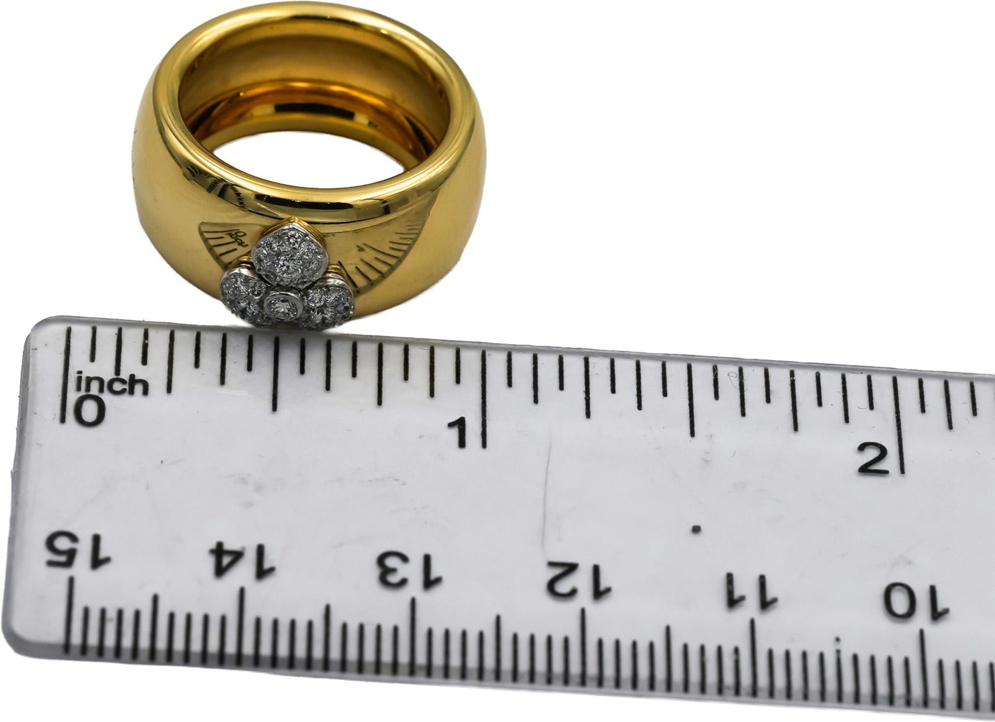 TIFFANY & CO. Vintage 18k Yellow Gold VS Diamond Flower Ring 0.24CT Size 5.75