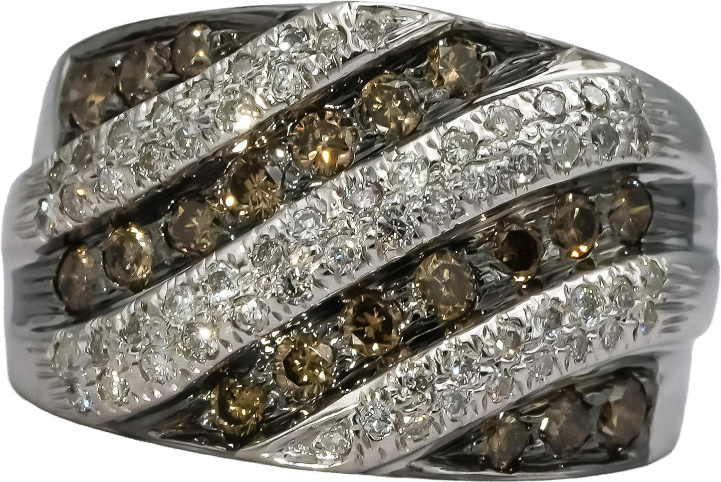 14k White Gold Round Diamond Band Ring 0.90CT Size 6