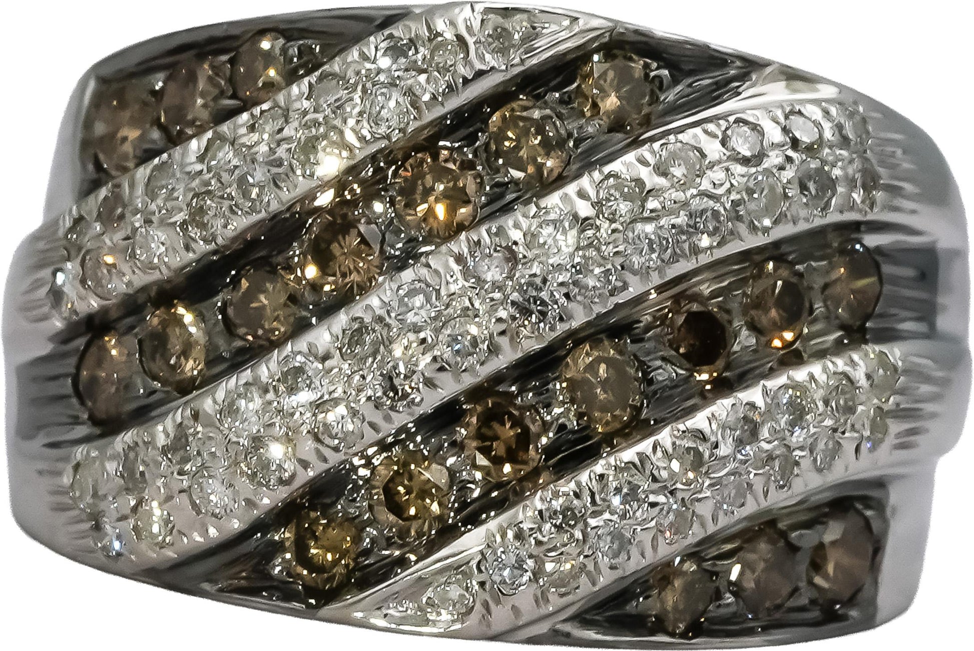 14k White Gold Round Diamond Band Ring 0.90CT Size 6