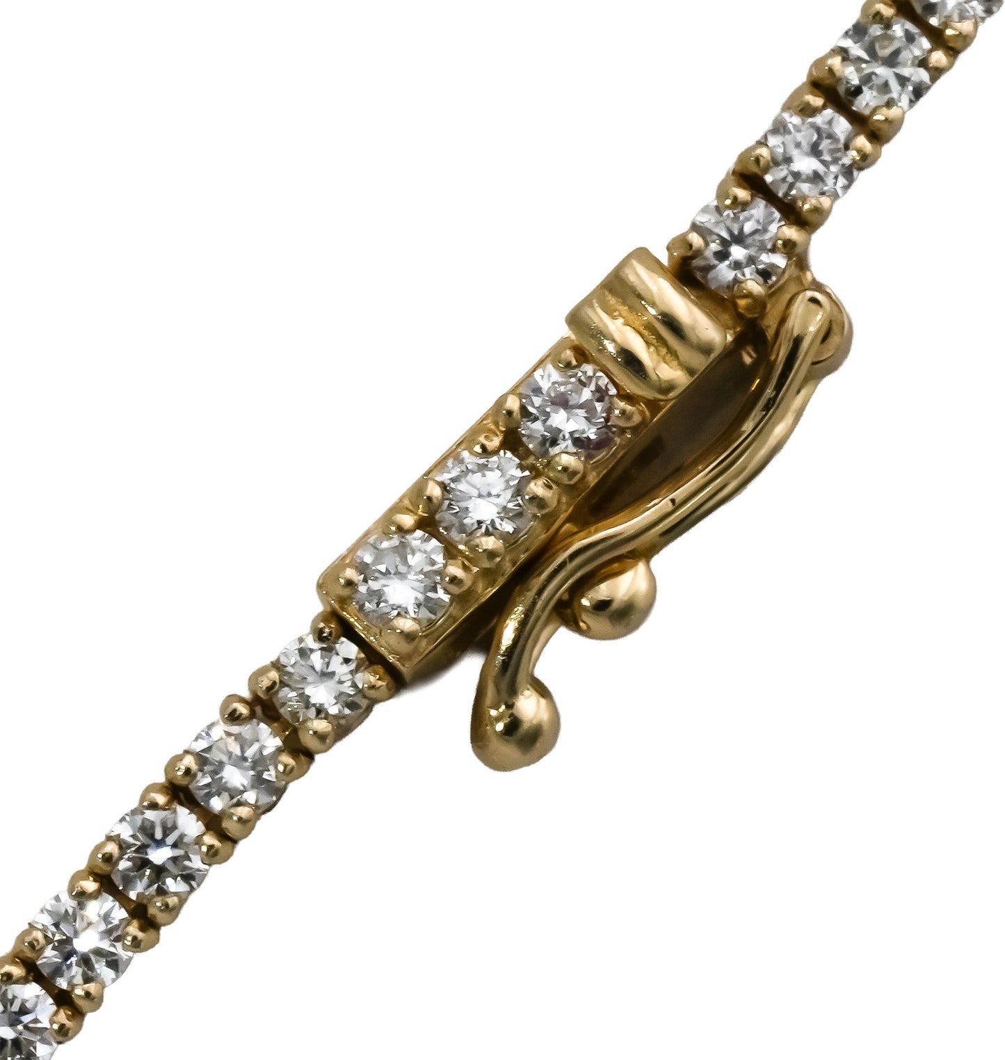14k Yellow Gold VS Round Diamond Tennis Necklace 5.82CT