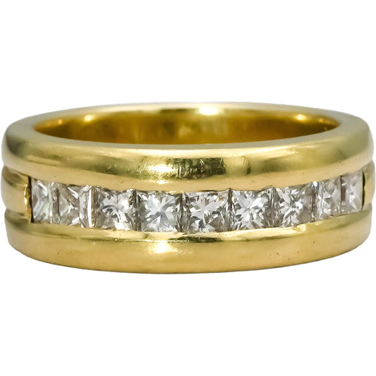 14k Yellow Gold VS Princess Cut Channel Set Diamond Band Ring 1.0CT Size 7