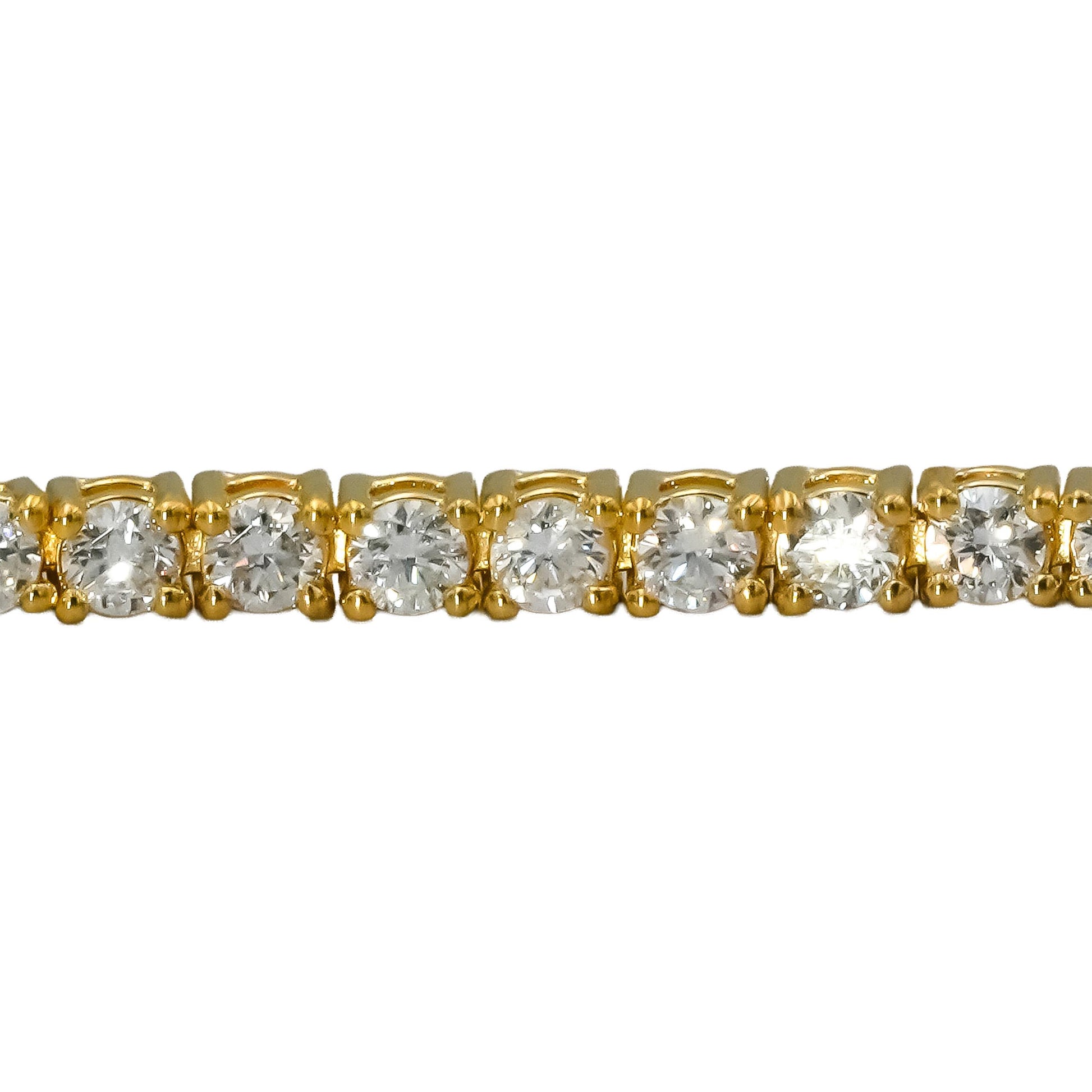 14k Yellow Gold VS Round Diamond Tennis Bracelet 1.78CT