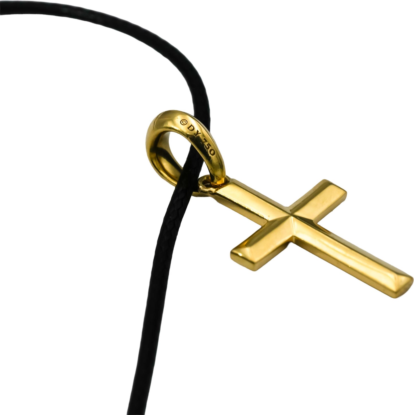 DAVID YURMAN 18k Gold VS Diamond Cross Pendant Necklace .16CT 2400 Retail