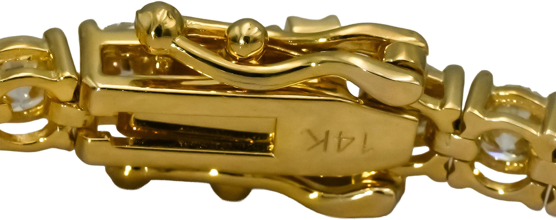 14k Yellow Gold VS Round Natural Diamond Tennis Bracelet 6.07CT