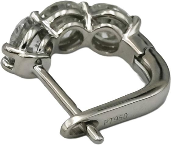 Platinum Round Natural Diamond Huggie Earrings 1.78CT