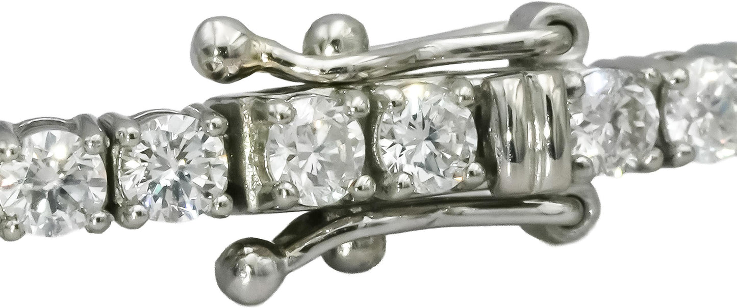 Platinum Round Natural Diamond Tennis Bracelet 3.97CT