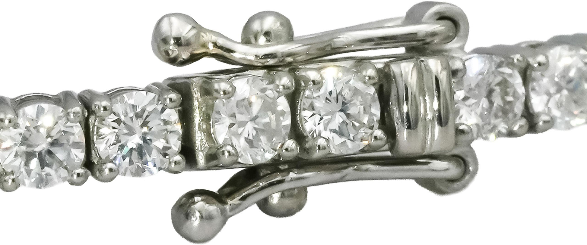 Platinum Round Natural Diamond Tennis Bracelet 3.97CT