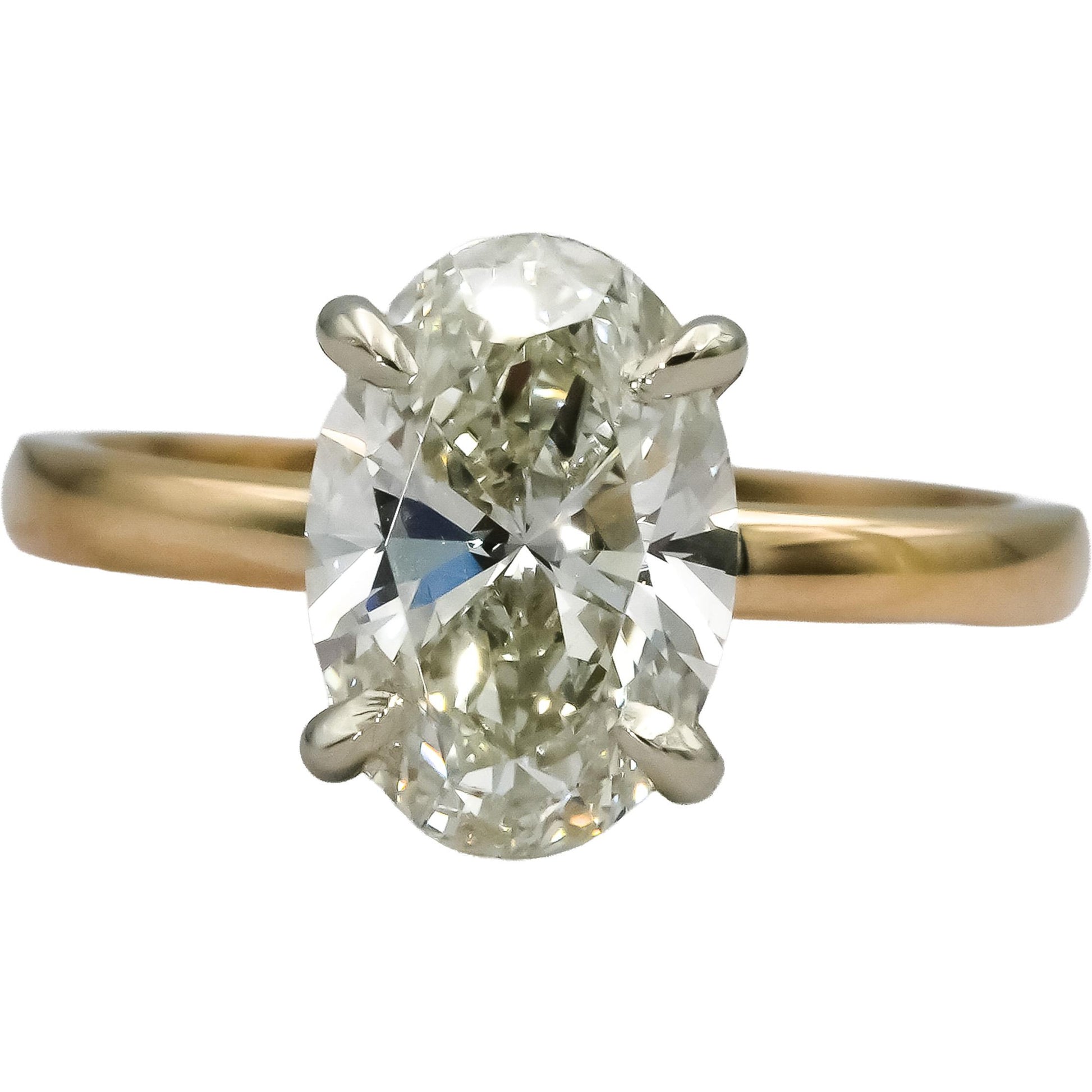 IGI 14k Yellow Gold VS1/G Oval Lab-Grown Diamond Solitaire Ring 2.38CT Size 5.75