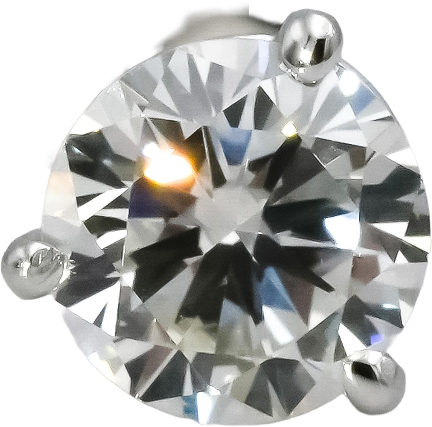 14k White Gold VS Round Lab-Grown Diamond Stud Earrings 1.42CT