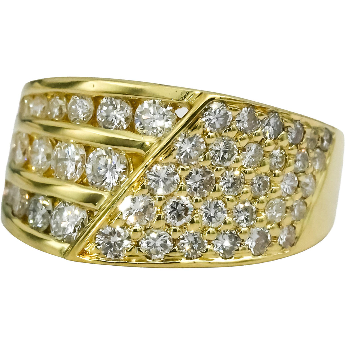 18k Yellow Gold VS Round Diamond Ring 1.40CT Size 5.25
