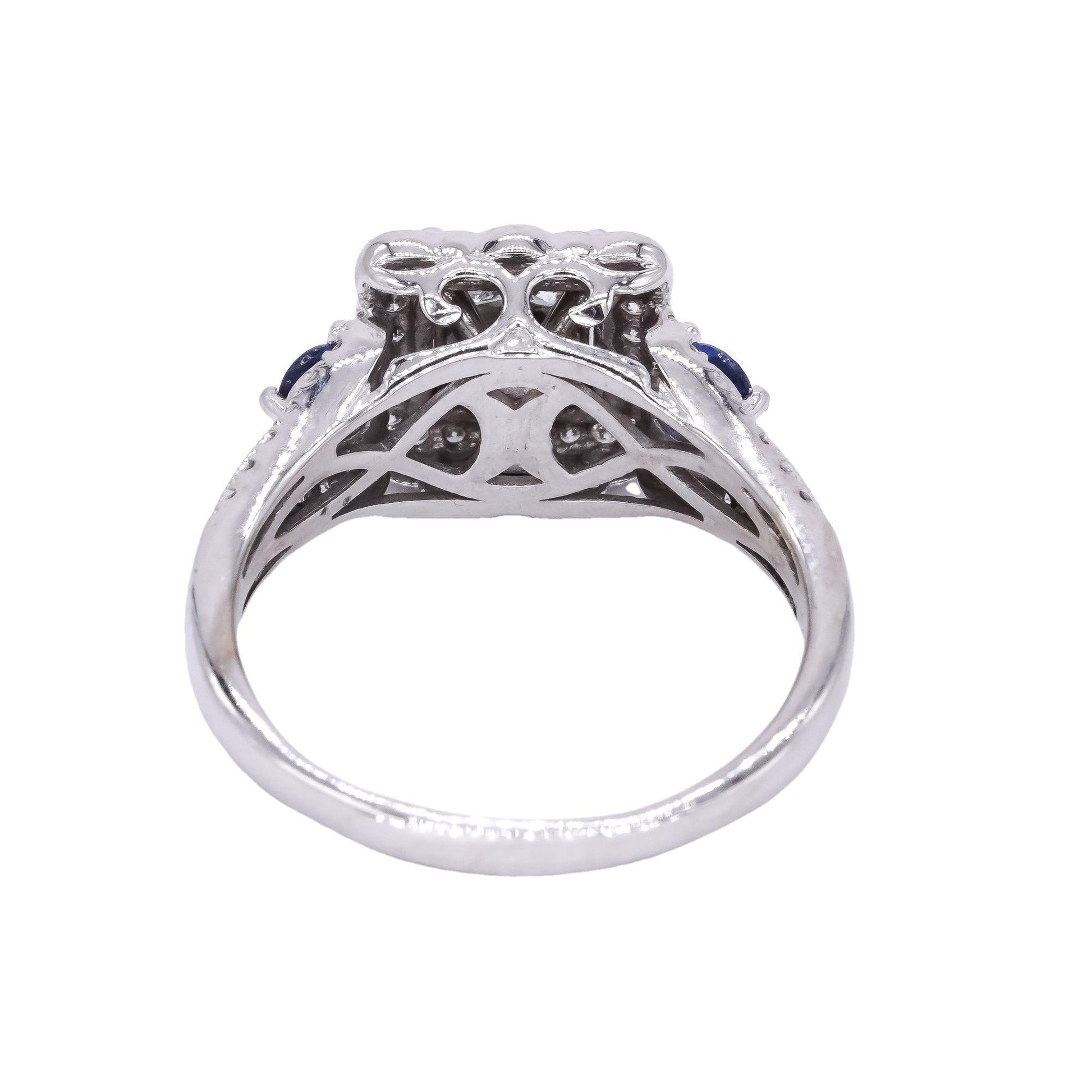 14k White Gold Jewelry 1.25CT VS Diamond & Sapphire Band Ring size 9