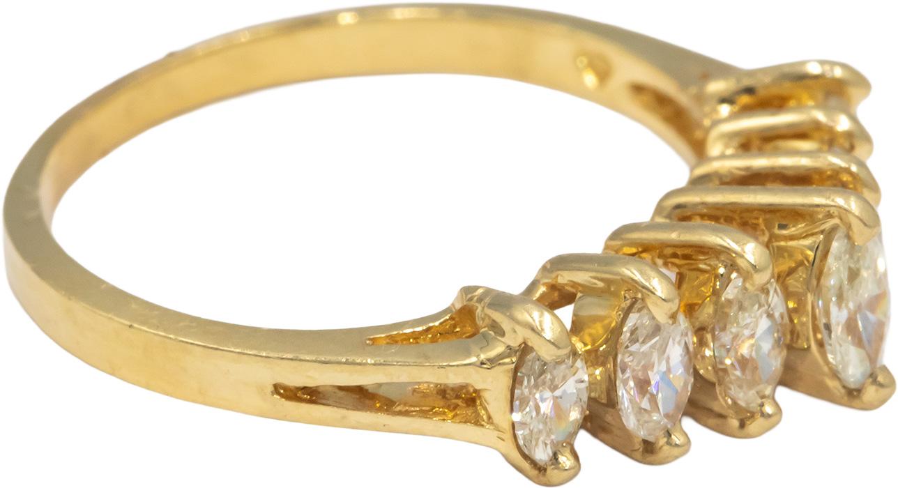 14k Yellow Gold 0.80CT VS Marquise Cut Diamond Band Ring Size 6