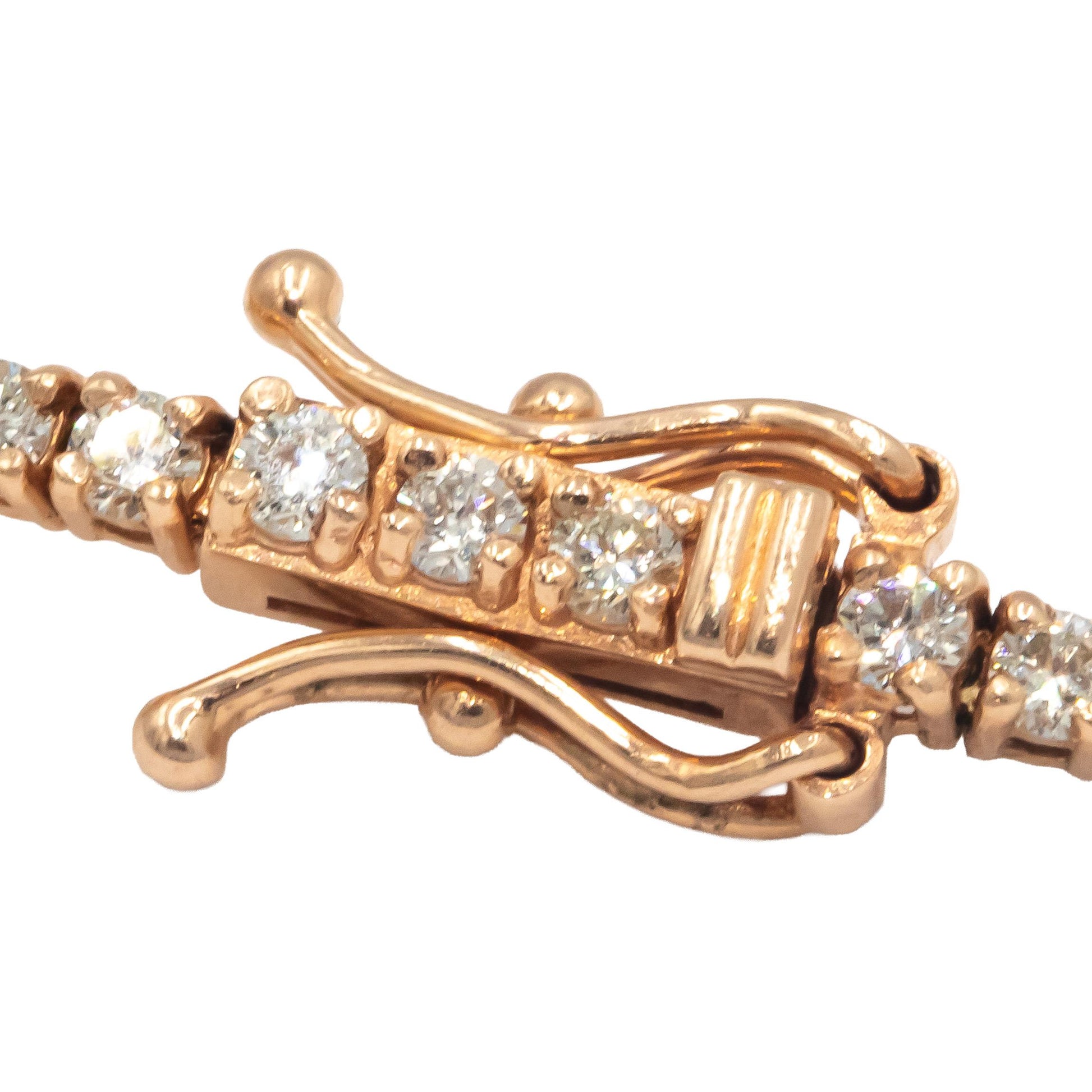 14k Rose Gold Round Diamond Dainty Formal Tennis Bracelet 2.80CT