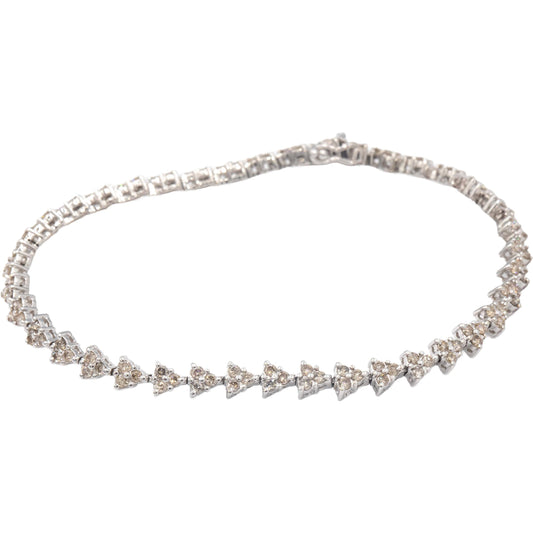 14k White Gold 2.20CT Diamond Fancy Tennis Bracelet