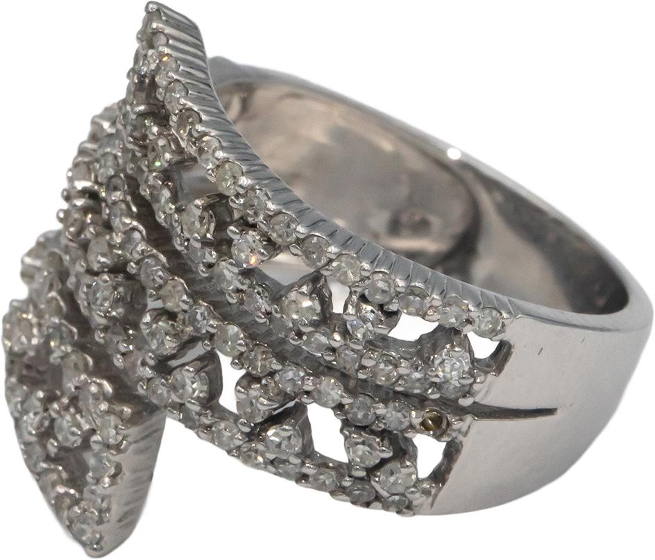 14k White Gold 1.0CT Diamond Wrap Around Coil Ring Size 7